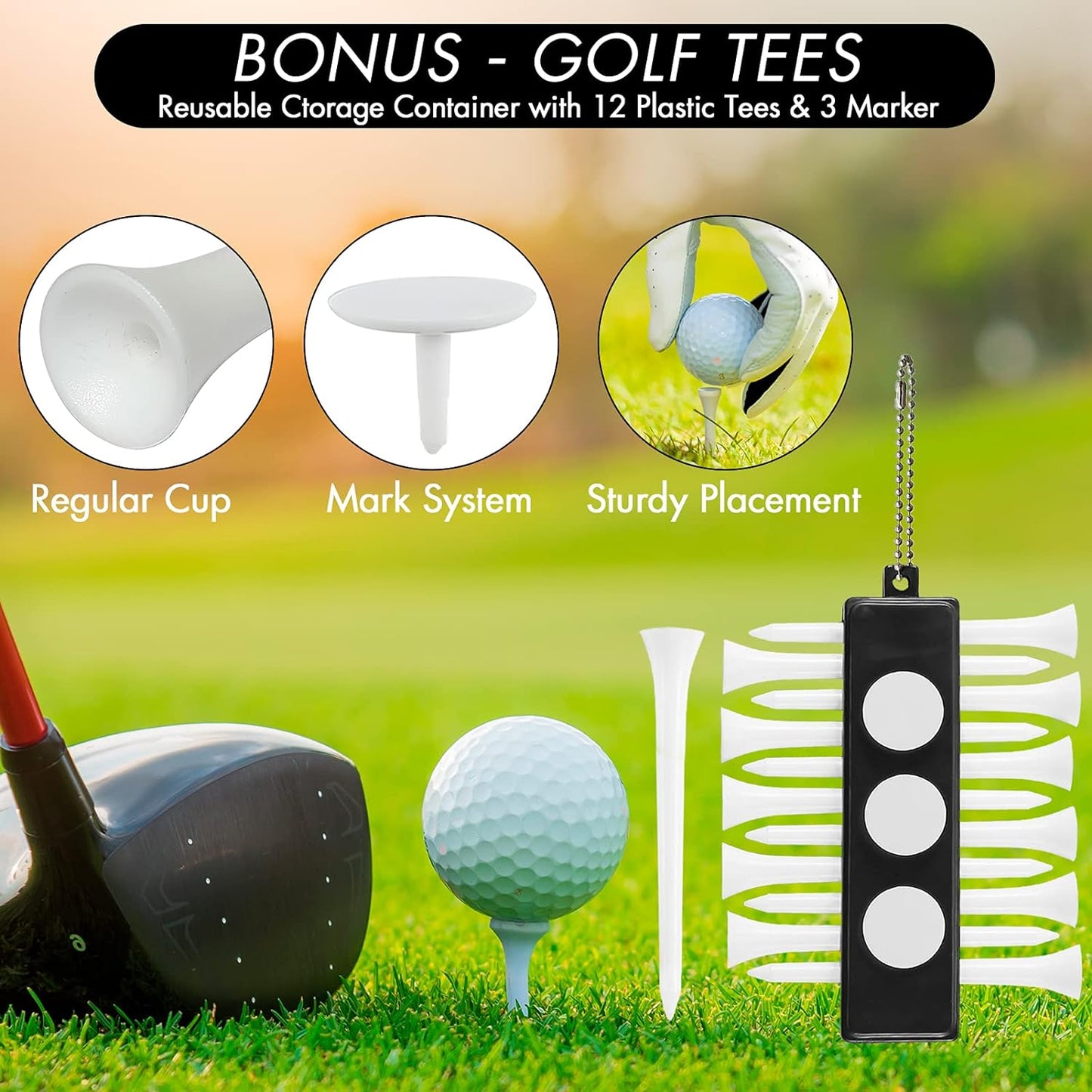 Accessories Set - PRO Retractable Club Brush, Microfiber Waffle Pattern Towel, Divot Repair Tool, Ball Marker - Club Cleaning Kit, Accessories for Men