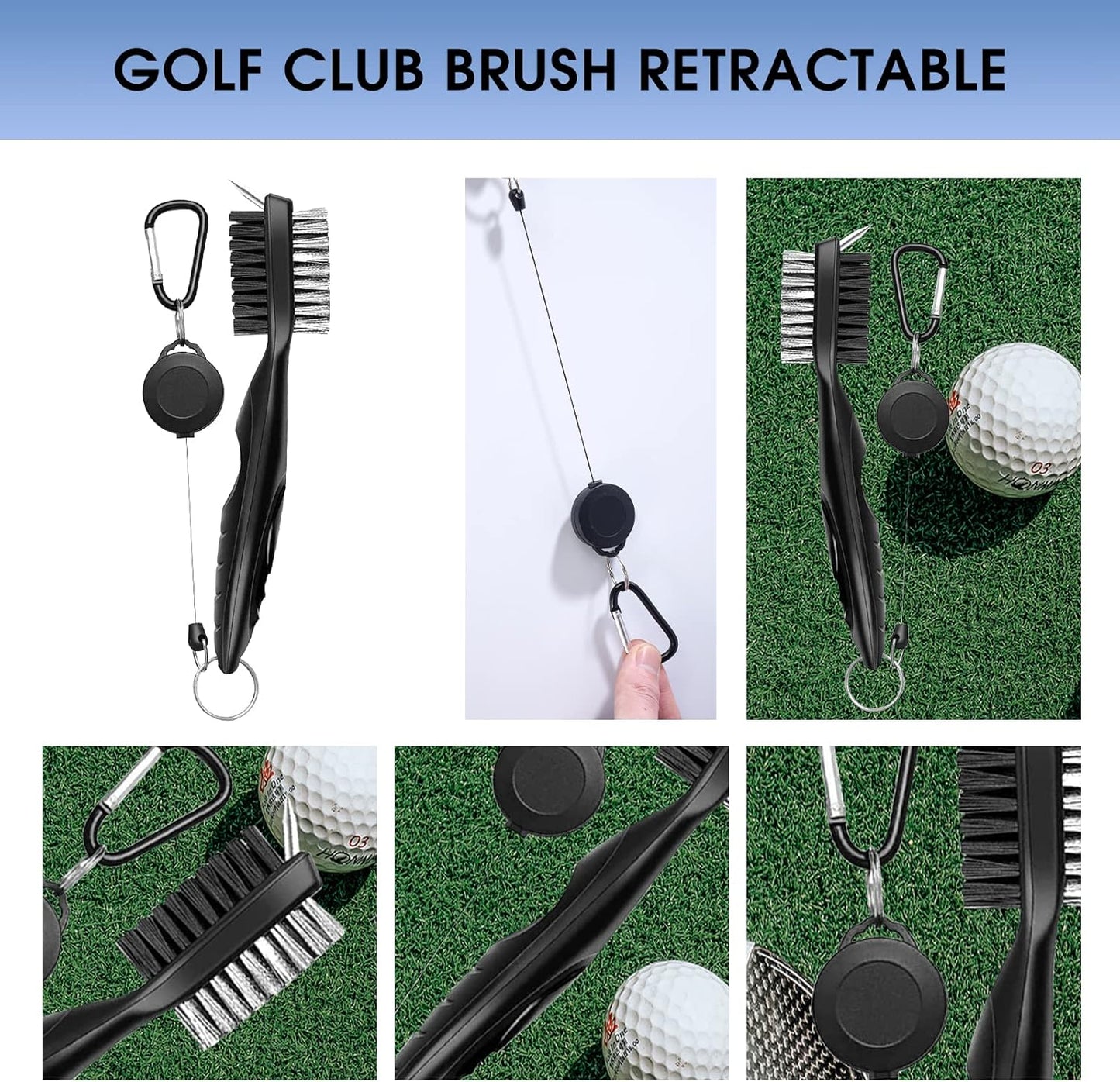 Golf Club Cleaner and Tool Accessories,Comes with a Golf Towel, Golf Club Brush,Golf Club Groove Sharpener,Golf Ball Marker,Mini Golf Score Shot Stroke Counter