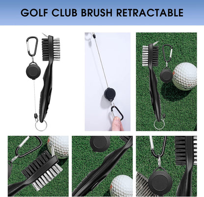 Golf Club Cleaner and Tool Accessories,Comes with a Golf Towel, Golf Club Brush,Golf Club Groove Sharpener,Golf Ball Marker,Mini Golf Score Shot Stroke Counter