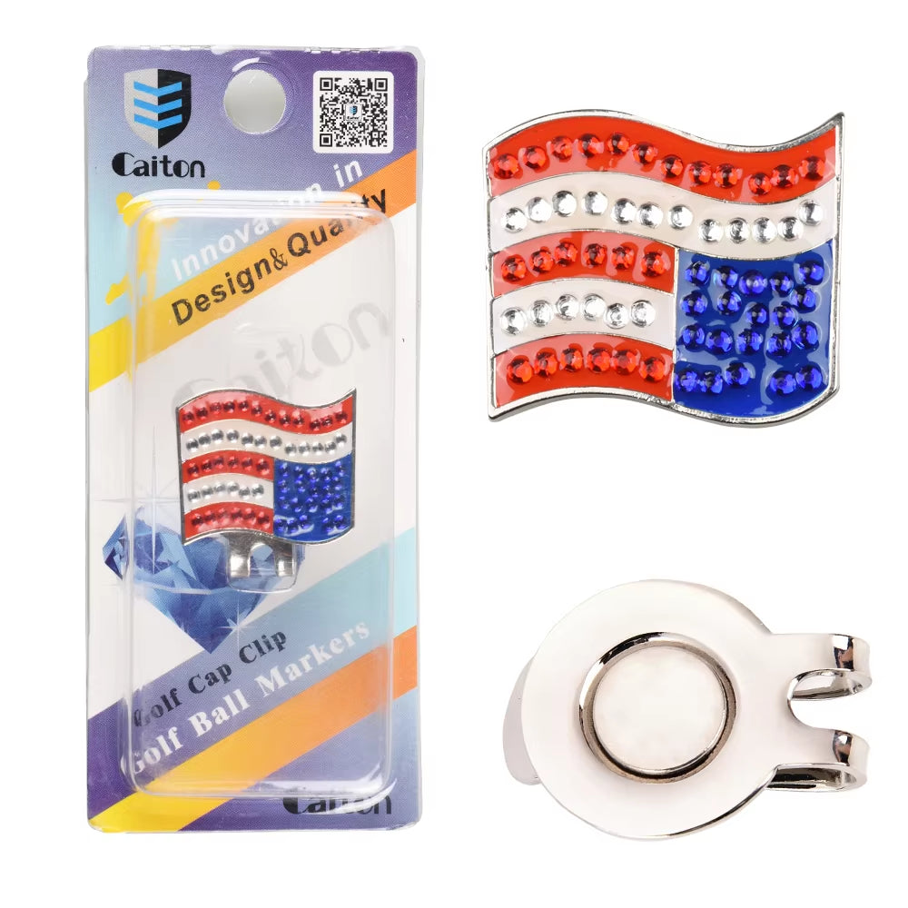 1Pcs Golf Ball Mark+Golf Hat Clip Magnetic Alloy Marker Golf Accessories Golf Cap Clips Golf Training Aids