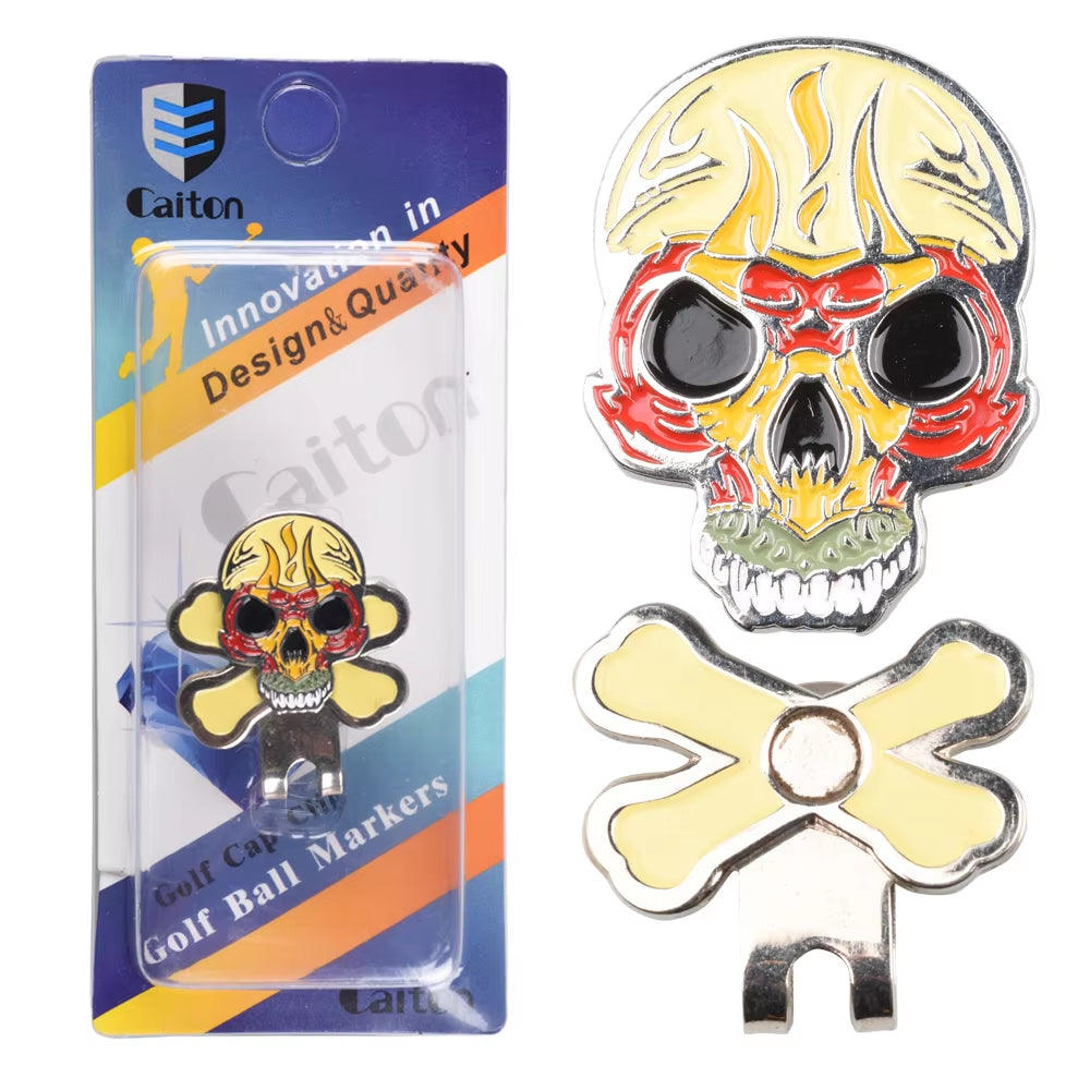 1Pcs Golf Ball Mark+Golf Hat Clip Magnetic Alloy Marker Golf Accessories Golf Cap Clips Golf Training Aids