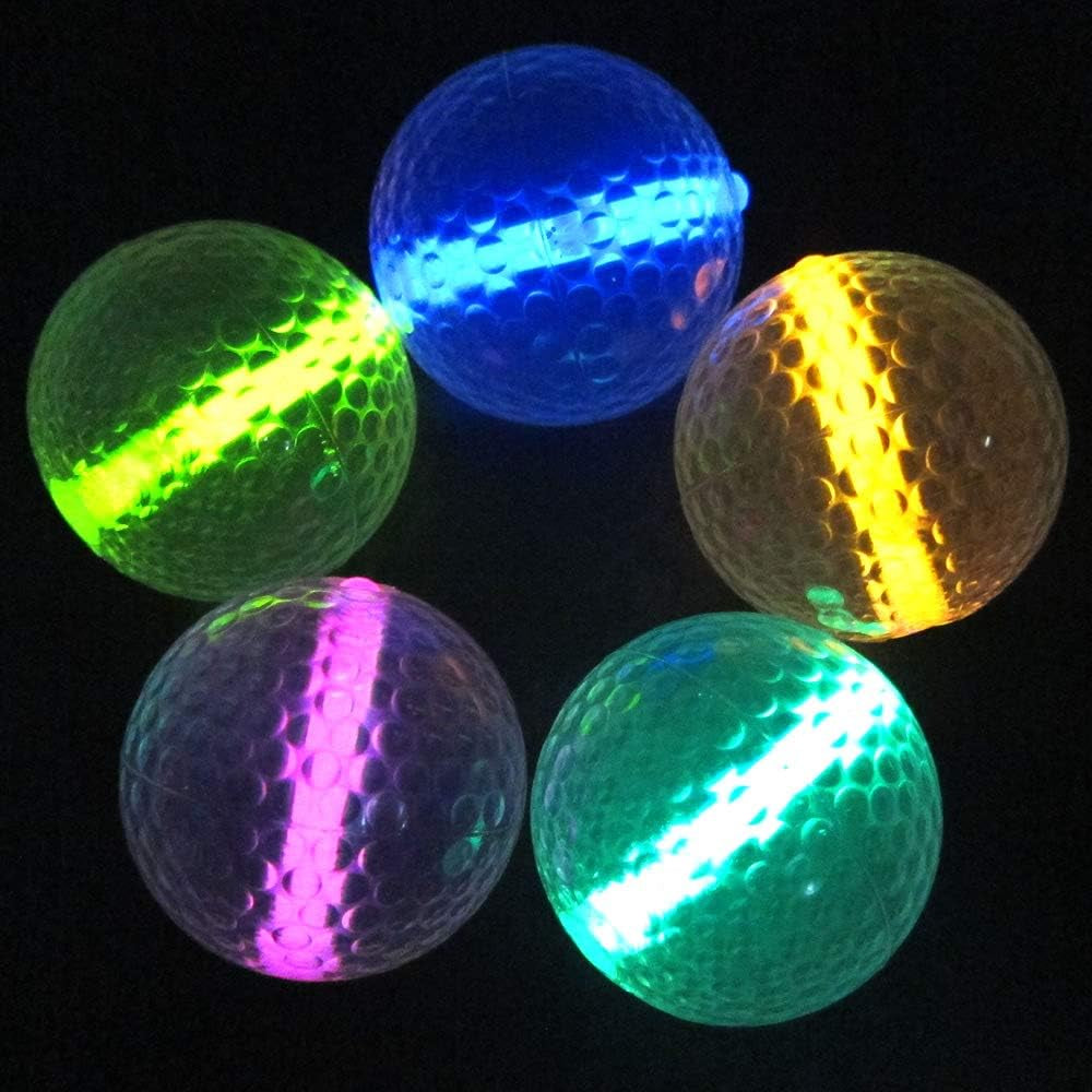 Glow Golf Balls (Set of 20 Night Golf Balls) - Glowing Golf Balls with Glow Stick Inserts