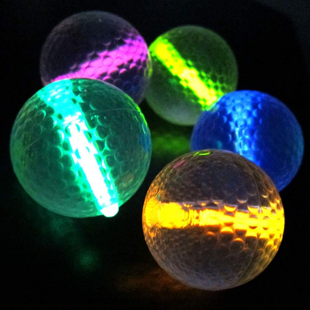 Glow Golf Balls (Set of 20 Night Golf Balls) - Glowing Golf Balls with Glow Stick Inserts