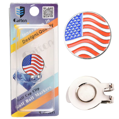 1Pcs Golf Ball Mark+Golf Hat Clip Magnetic Alloy Marker Golf Accessories Golf Cap Clips Golf Training Aids