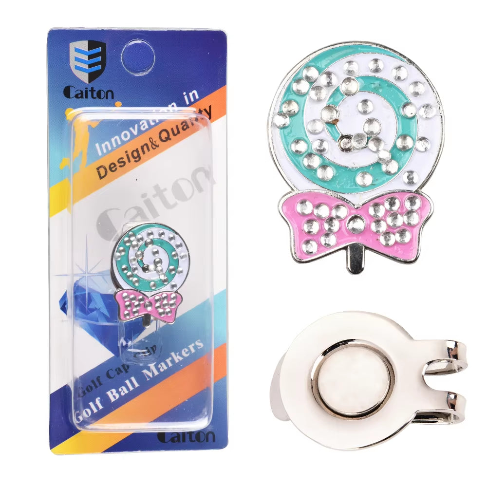 1Pcs Golf Ball Mark+Golf Hat Clip Magnetic Alloy Marker Golf Accessories Golf Cap Clips Golf Training Aids