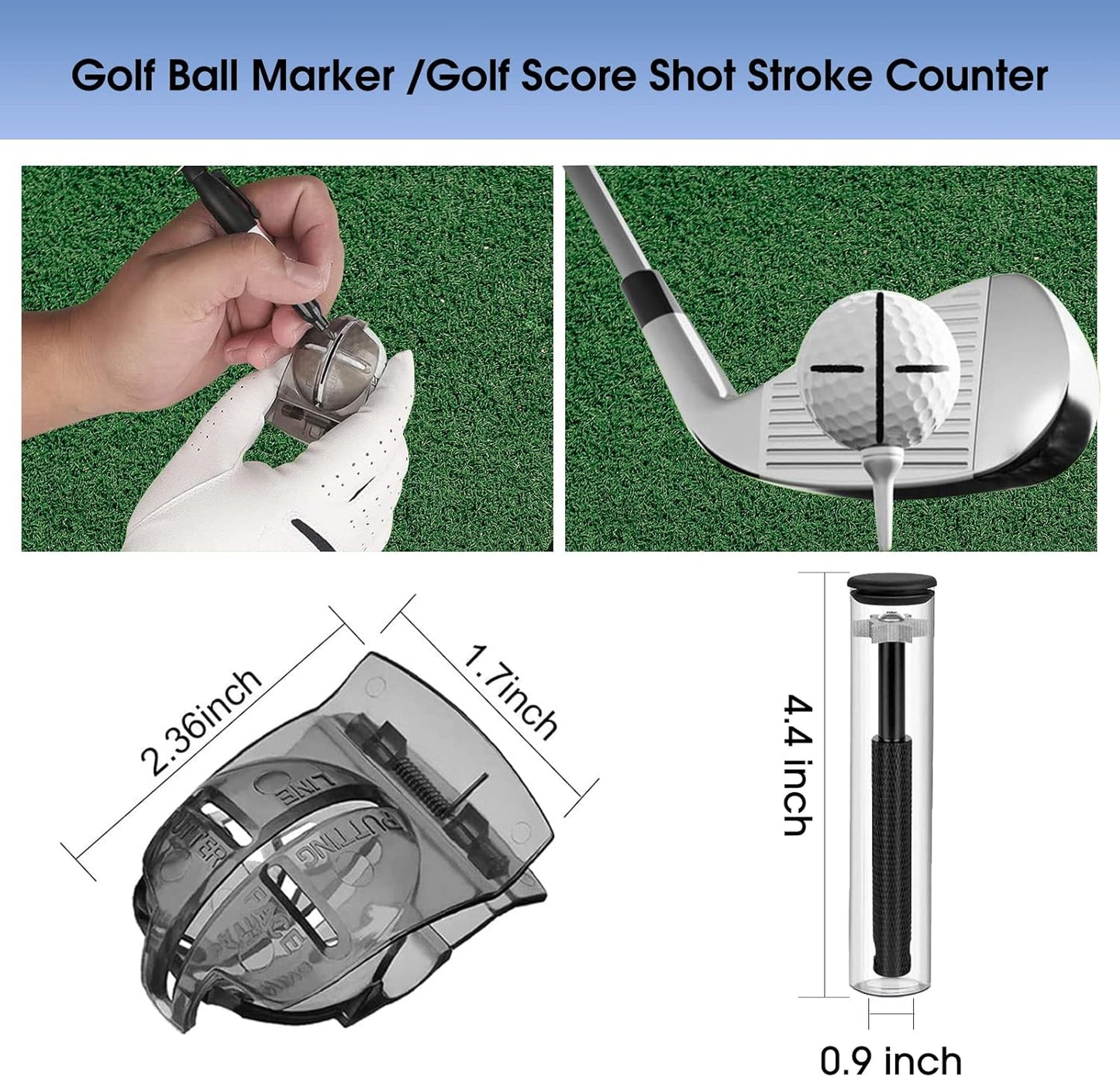 Golf Club Cleaner and Tool Accessories,Comes with a Golf Towel, Golf Club Brush,Golf Club Groove Sharpener,Golf Ball Marker,Mini Golf Score Shot Stroke Counter