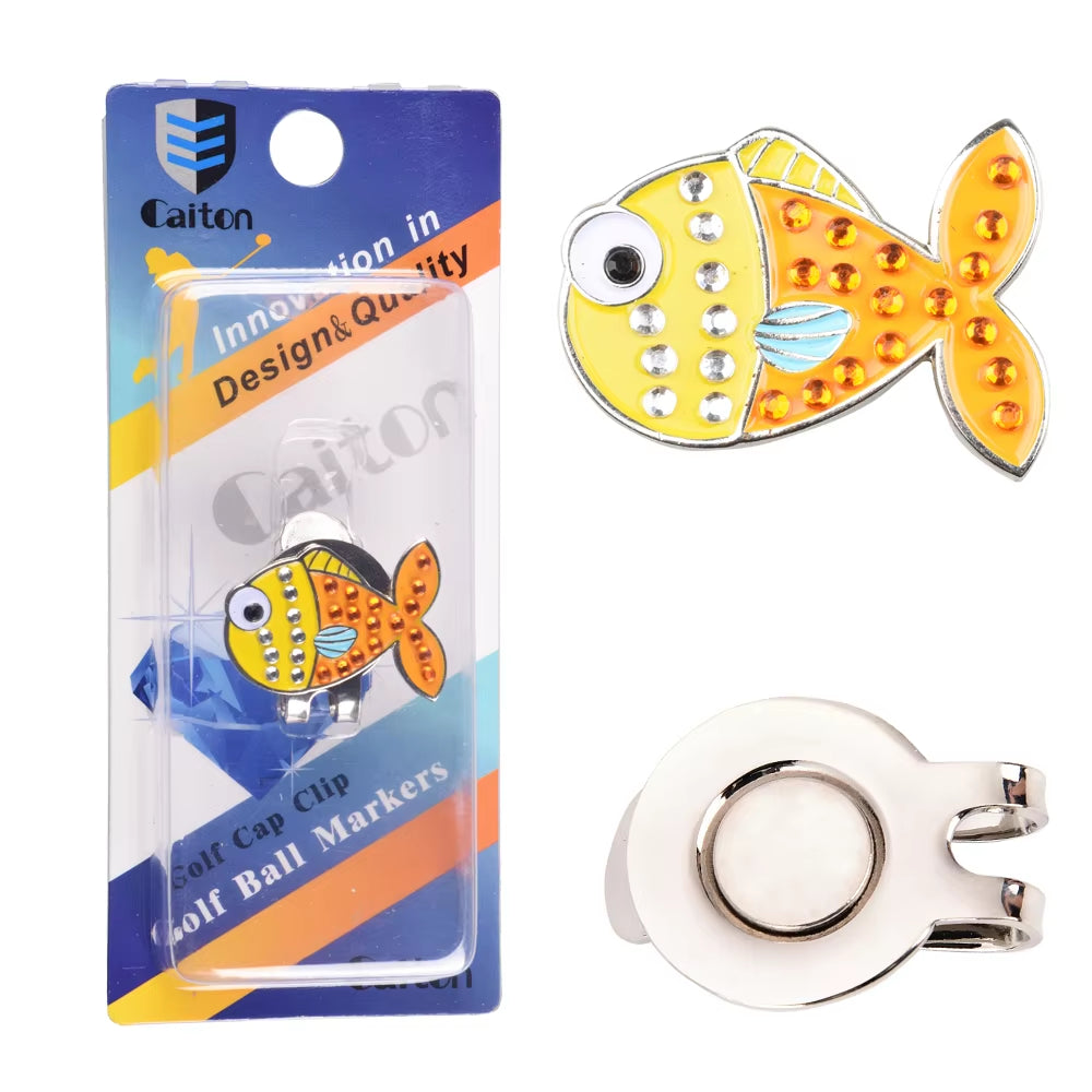 1Pcs Golf Ball Mark+Golf Hat Clip Magnetic Alloy Marker Golf Accessories Golf Cap Clips Golf Training Aids